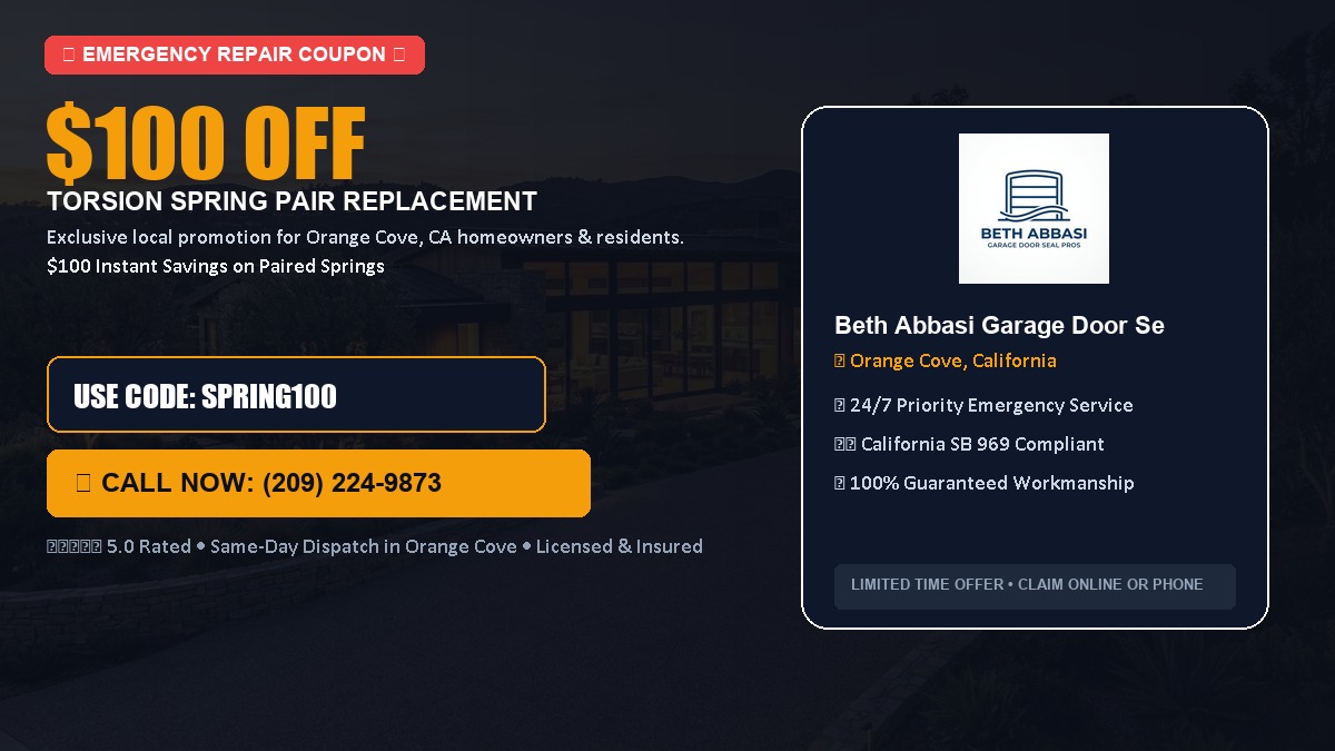 $100 OFF Heavy-Duty Torsion Spring Pair Replacement in Orange Cove, CA