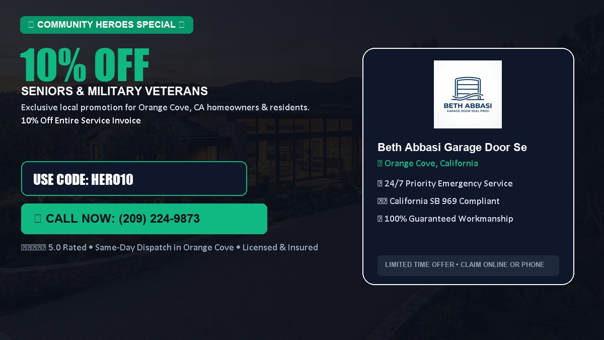 10% OFF Senior Citizens (65+) & Military / Veteran Community Discount in Orange Cove, CA